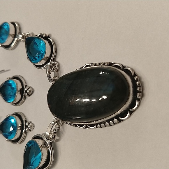 Labradorite and blue topaz set - Picture 2 of 7